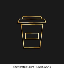 coffe, cup, drink gold icon. Vector illustration of golden icon