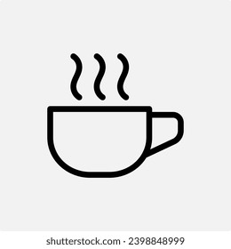 coffe, cup, drink, hot, element for design in simple outline icon style