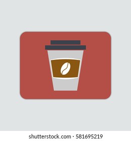 Coffe cup flat icon illustration isolated vector sign symbol
