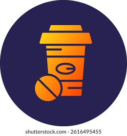 Coffe Cup Glyph Circle Gradient Icon