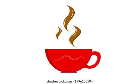 coffe cup hot sign of drink cafe logo whit flat design