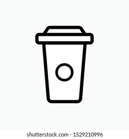 Coffe Cup Icon -  Disposable Glass Vector, Sign and Symbol for Design, Presentation, Website or Apps Elements.