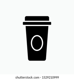 Coffe Cup Icon -  Disposable Glass Vector, Sign and Symbol for Design, Presentation, Website or Apps Elements.