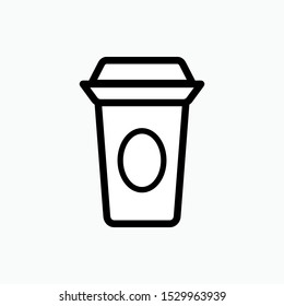Coffe Cup Icon -  Disposable Glass Vector, Sign and Symbol for Design, Presentation, Website or Apps Elements.