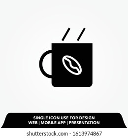 Coffe cup icon illustration,vector drink sign symbol