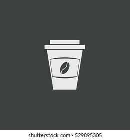 coffe cup icon, isolated, black background