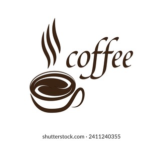 coffe cup icon logo design template