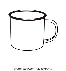 Coffe cup illustration white black