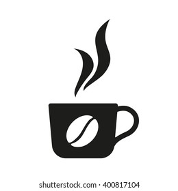 Coffe Cup isolated black icon.