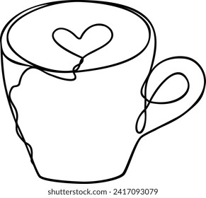 Coffe Cup Line Art | Continuous Line Mug Design