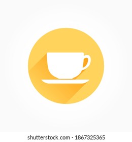Coffe Cup Long Shadow Color Icon