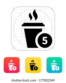 Coffe cup with number icon. Vector illustration.