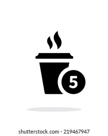 Coffe cup with number simple icon on white background. Vector illustration.