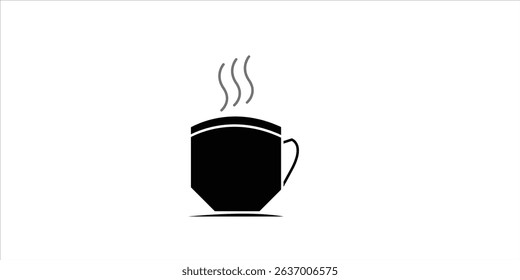 coffe cup with solid icon vector illustration