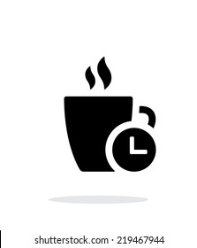 Coffe cup with Time simple icon on white background. Vector illustration.