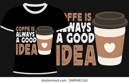 COFFE CUP VINTAGE T SHIRT DESIGN