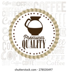 Coffe design over letters background, vector illustration