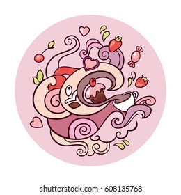Coffe dream. Vector illustration.