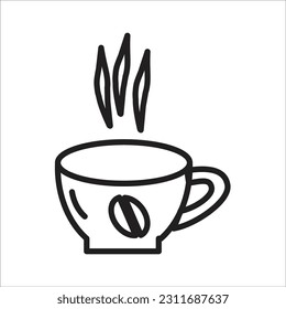 coffe glass line new vector icon