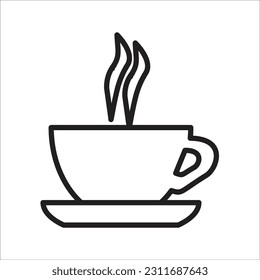 coffe glass line new vector icon