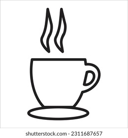 coffe glass line new vector icon