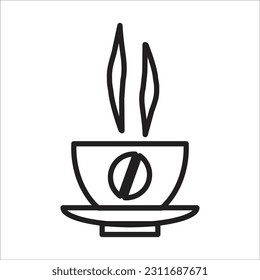 coffe glass line new vector icon