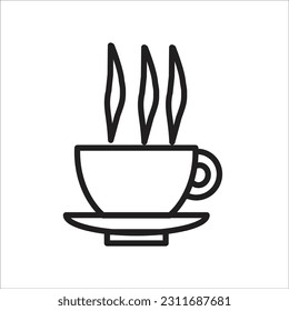 coffe glass line new vector icon