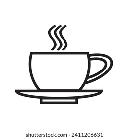 coffe glass vector icon line template