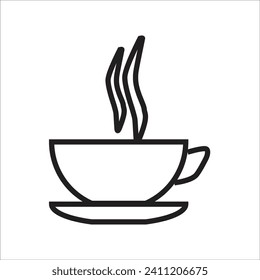 coffe glass vector icon line template