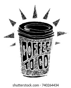 coffe to go vector drawing