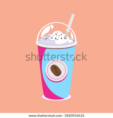 Coffe icon, vector coffee plastic cup, morning coffeecup icon