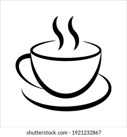 coffe icon vector illustration template on white background. color editable