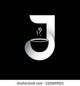 coffe J logo vector for business template design icon