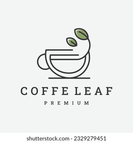 coffe leaf logo icon design template vector illustration