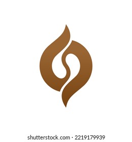 coffe letter S initial logo design vector template