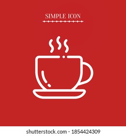 Icono de línea de café, ilustración de vector de contorno.