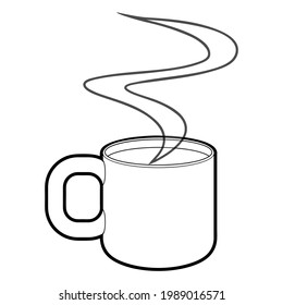 coffe line vector illustration,
isolated on white background.top view