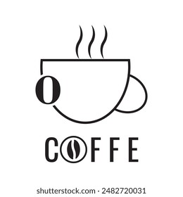 COFFE LOGO WITH BLACK AND WHITE VERSION WITH O LATER