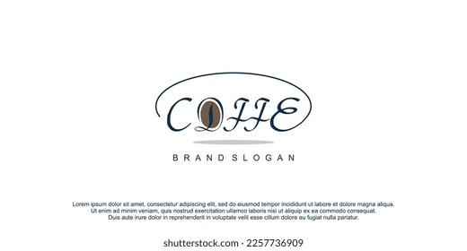 Coffe logo with creative design concept icon vector template