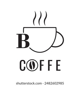 COFFE LOGO DESIGN WITH BLACK AND WHITE VERSION