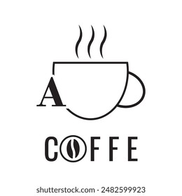 COFFE LOGO DESIGN WITH LATER AND ICON