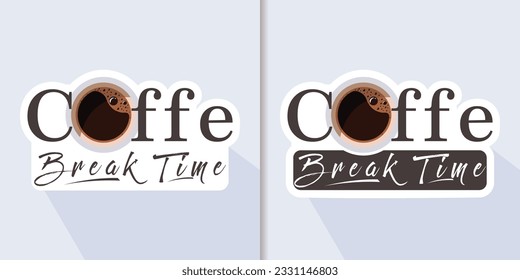 coffe logo design with sticker concept