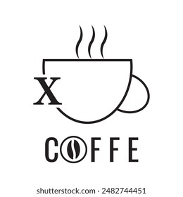 COFFE LOGO DESIGN WITH X LATER