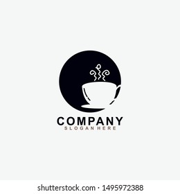Coffe logo isolated in circle shape. Coffee Icon. modern design. vector illustration