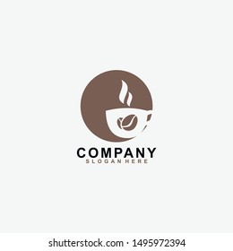 Coffe logo isolated in circle shape. Coffee Icon. modern design. vector illustration