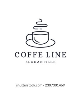 Coffe Logo, Coffe Shop, Coffee Premium and Coffee Logo Vector Inspiration line style .