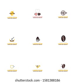 Coffe Logo. Vector Illusration. Simple, flat, and modern logo symbol. Set 9 Logo Design.