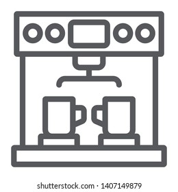 Coffe machine line icon, coffee and appliance, coffeemaker sign, vector graphics, a linear pattern on a white background, eps 10.
