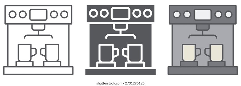 Coffe machine line icon, coffee and appliance, coffeemaker sign, vector graphics, a linear pattern on a white background, eps 10.