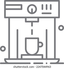 Coffe Maker Business people icons with black outline style
